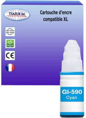 Cartouche d'encre T3AZUR remplace Canon Ecotank GI590 Cyan