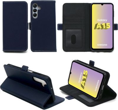 Housse XEPTIO Samsung Galaxy A15 5G pochette bleue