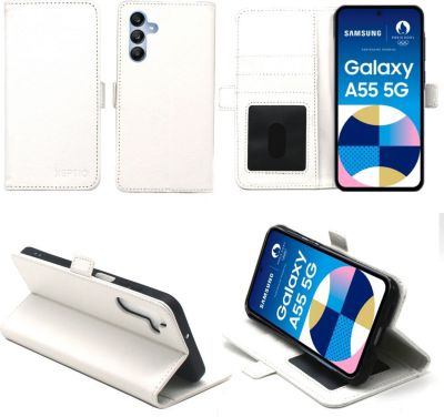 Housse XEPTIO Samsung Galaxy A55 5G pochette blanc