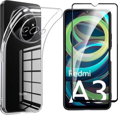Protège écran XEPTIO Xiaomi Redmi A3 coque et full noir Protège écran XEPTIO Xiaomi Redmi A3 coque et full noir