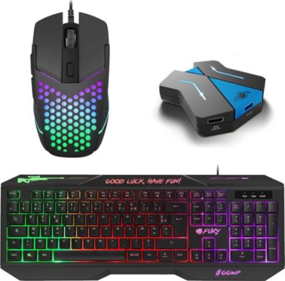 Pack clavier et souris gamer GENERIQUE Starter Pack Gamer Fury 3 en 1 Clavier S