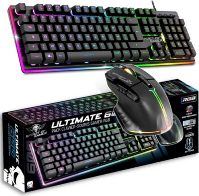 Pack clavier et souris gamer SPIRIT OF GAMER Pack Clavier Souris Ultimate 600 Dark Ga