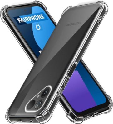 Coque Fairphone 6 TPU + Cuir PU - Protection Anti-choc, 3 Emplacements Cartes, Fermeture Magnétique, Support Intégré - Noir