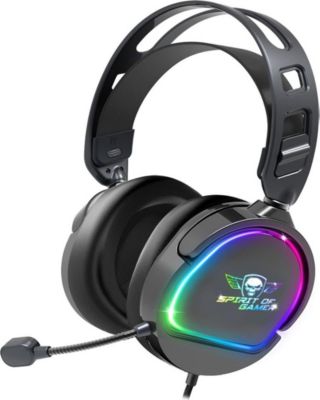 Casque gamer SPIRIT OF GAMER Casque Gaming PRO-H6 DARK RGB Rainbow Sp