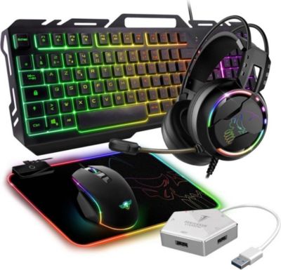 Pack clavier et souris gamer GENERIQUE Pack Gaming 5 en 1 MOBA Battle Royale po