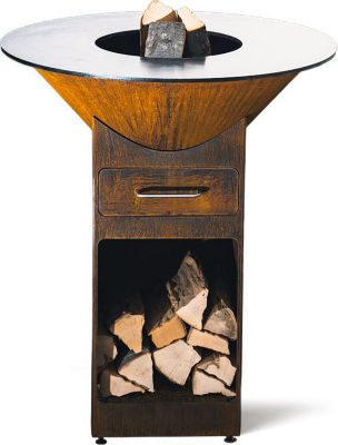 Brasero CORTEN HOUSE Suak Initial 85 Corten sur pieds