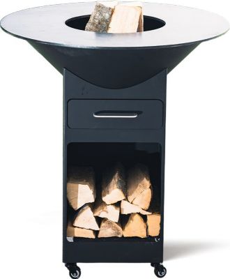 Brasero CORTEN HOUSE Suak Premium 95 noir sur roulettes