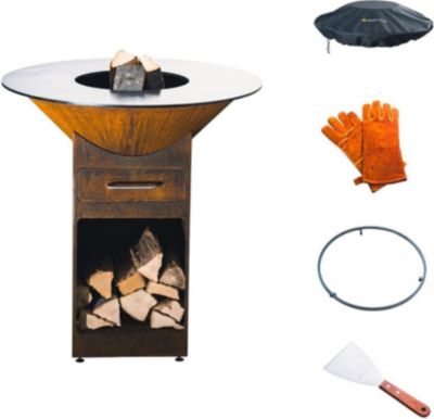 Brasero CORTEN HOUSE Fourneau Suak Fourneau 85 Corten + roues