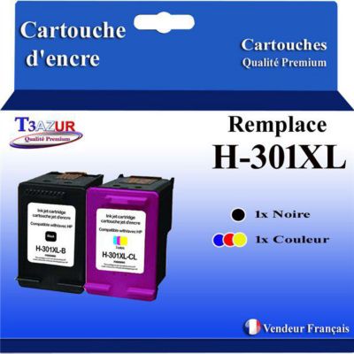 Cartouche d'encre T3AZUR pour HP Envy 4500 4502 4504 4505 4507 x2