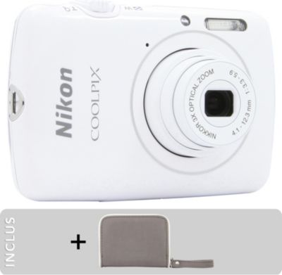 Appareil photo Compact NIKON Pack Coolpix S01 Blanc + Etui Reconditionné
