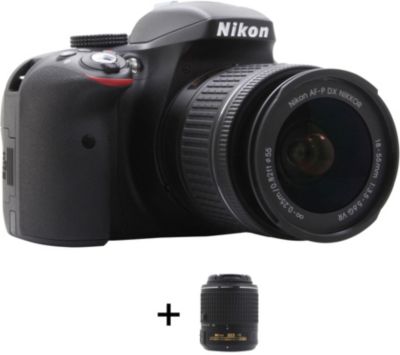 Appareil photo Reflex NIKON D3300 + AF-P 18-55VR + 55-200VR II Reconditionné