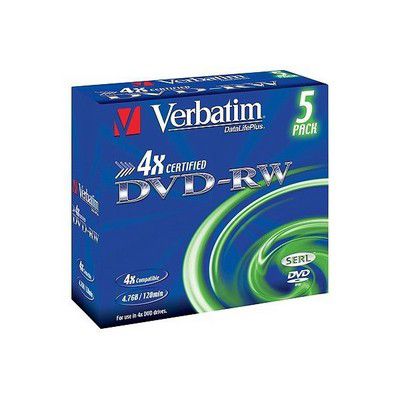DVD vierge VERBATIM DVD-RW 4.7GB 5PK P5 Jewel case x4