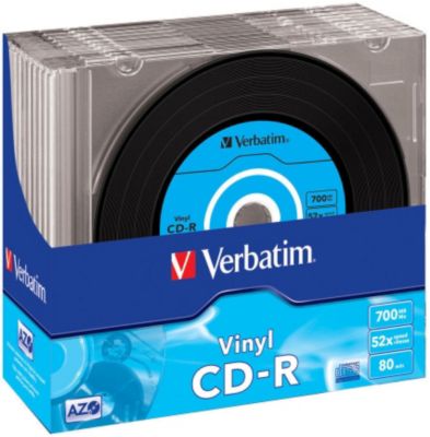 CD vierge Verbatim CD-R Data Vinyl 700MB 10PK Slim 52x