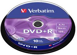 DVD vierge VERBATIM 43498 DVD+R SP10 DATALIFE+ 16X