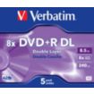 DVD vierge VERBATIM DVD+R Double 8.5GO 5PK Double layer 8x