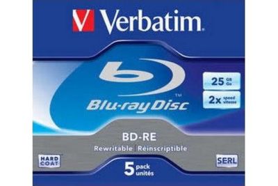 Blu-ray vierge VERBATIM BD-RE 25GO 5PK P5 boitier Jewel 2x