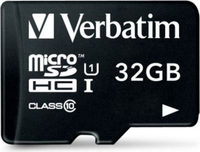 Carte Micro SD VERBATIM 32 GO SDHC - CLASS 10 AVEC ADAPTATEUR