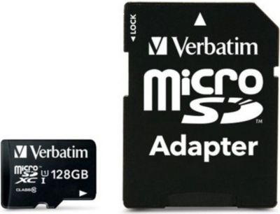 Carte Micro SD VERBATIM 128GO SDHC classe 10 Carte Micro SD VERBATIM 128GO SDHC classe 10