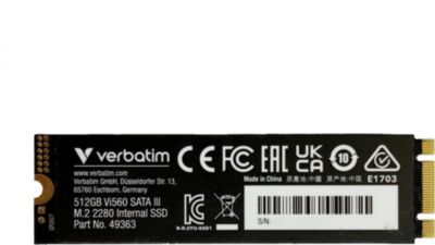 Disque dur SSD interne VERBATIM Disque interne SSD M.2 Verbatim 512Go