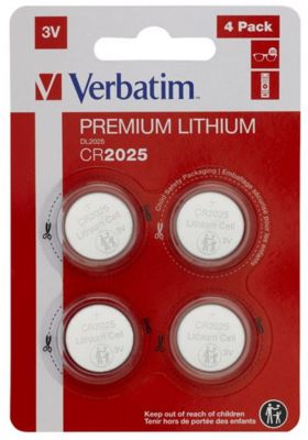 Pile VERBATIM CR2025 - Pile au lithium 3V (pack de 4)