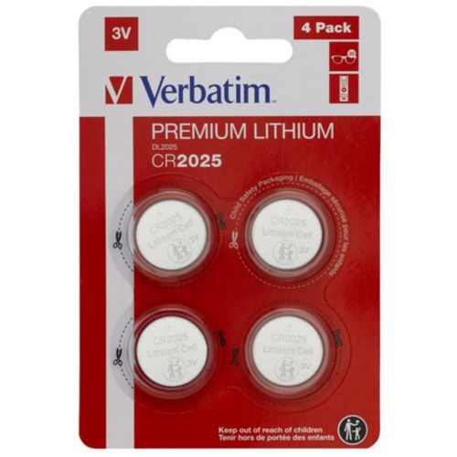 Verbatim Pile CR2025 - Pile au lithium 3V (pack de 4) pas cher 