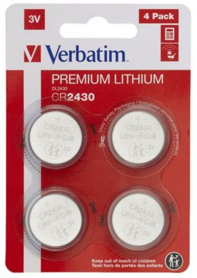 Pile VERBATIM CR2430 - Pile au lithium 3V (pack de 4)