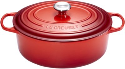 Le Creuset, Cocotte Signature En Fonte Émaillée Avec Couvercle, Ø 31Cm, Ovale, Compatible Avec Toutes Sources De Chaleur (Induction Incluse), Capacité : 6.3 L, 5.705 Kg, Cerise