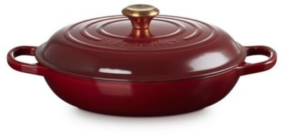 Faitout LE CREUSET 30 cm Rhône sable Bouton Doré