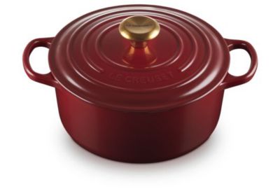 Cocotte LE CREUSET 28 cm GARNET Bouton Doré