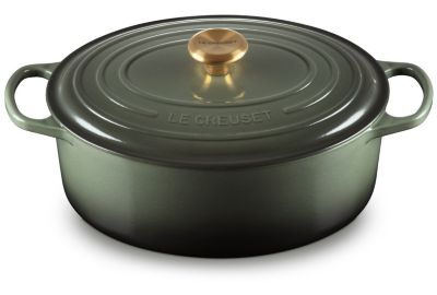 Cocotte ovale LE CREUSET 31CM THYM BOUTON DORÉ