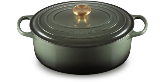Cocotte ovale LE CREUSET 31CM THYM BOUTON DORÉ