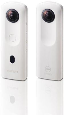Ricoh Theta Sc2 Blanc Camera 360° Video 4K Avec Stabilisation Haute Résolution D'Image Transfert De Données Haute Vitesse Capture D'Image De Nuit Sans Bruit Fin Et Léger Pour Iphone, Android