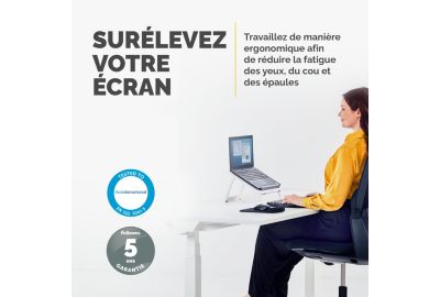 SUPPORT FELLOWES pc portable ergonomique Quicklift I blan