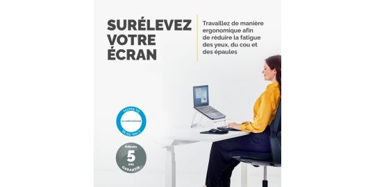 SUPPORT FELLOWES pc portable ergonomique Quicklift I blan