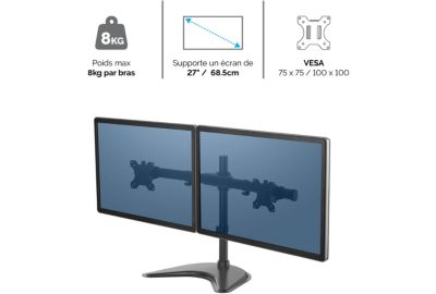 Support écran FELLOWES Support Double Horizontal sur pied