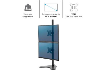Support écran FELLOWES Support Double Vertical sur pied