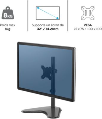 HUANUO Support Ecran PC pour Écran Incurvé de 13 à 32 Pouces, Bras Ecran PC  Réglable en Hauteur, Rotation à 360° Supports VESA Pied Ecran  75x75/100x100mm : : Informatique