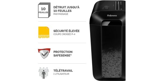 Destructeur FELLOWES MICROSHRED LX65 NOIR