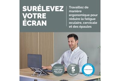 SUPPORT FELLOWES PC Portable ergonomique ALUMIA