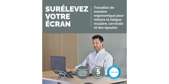 SUPPORT FELLOWES PC Portable ergonomique ALUMIA