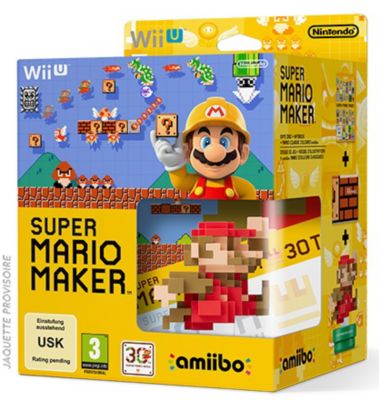 Jeu Wii U NINTENDO Super Mario Maker +Amiibo Mario +Artbook Jeu Wii U NINTENDO Super Mario Maker +Amiibo Mario +Artbook