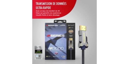Câble HDMI MONSTERCABLE M3000 UHD 8K DOLBY VISION HDR 48GBPS 5M