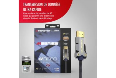Câble HDMI MONSTERCABLE M3000 UHD 8K DOLBY VISION HDR 48GBPS 20M