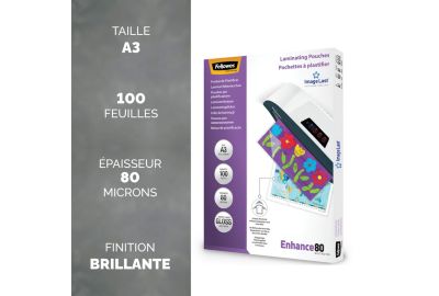 POCHETTE FELLOWES plastification A3 80 mic x100