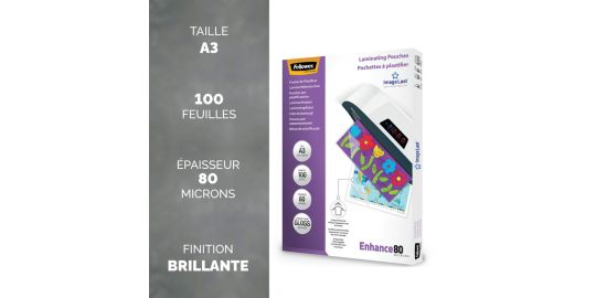 POCHETTE FELLOWES plastification A3 80 mic x100