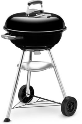 Barbecue charbon WEBER Compact Kettle black sur pieds 47 cm