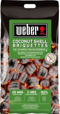 Briquette de charbon WEBER de briquettes 8kg de noix de coco