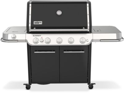 Barbecue gaz WEBER Summit FS38 E black 5 brûleurs sur chariot 91 cm réchaud latéral