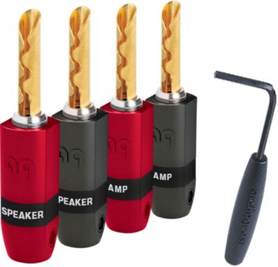 Fiche banane AUDIOQUEST SG 300 Bananes Gold jeux de 4 Fiche banane AUDIOQUEST SG 300 Bananes Gold jeux de 4