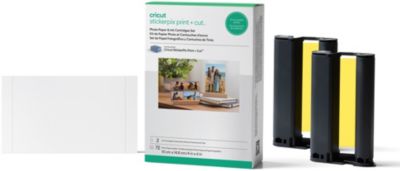 Conso Plastif CRICUT Papier photo 72f blanc + 2 encres Sticke